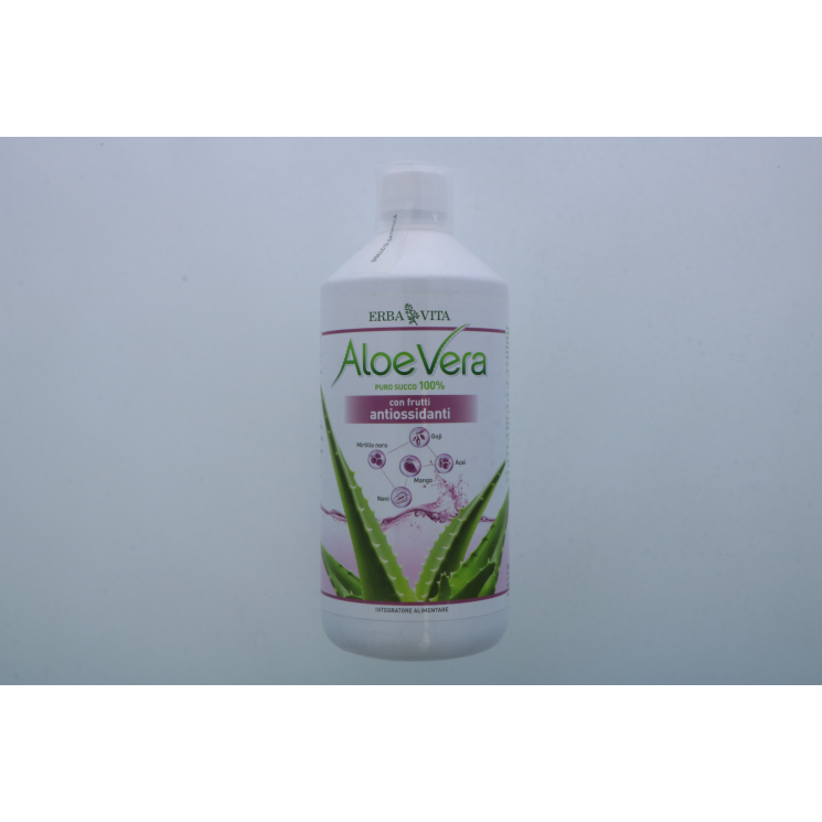 Aloe Vera Puro Succo 100% con Frutti Antiossidanti 1 Litro