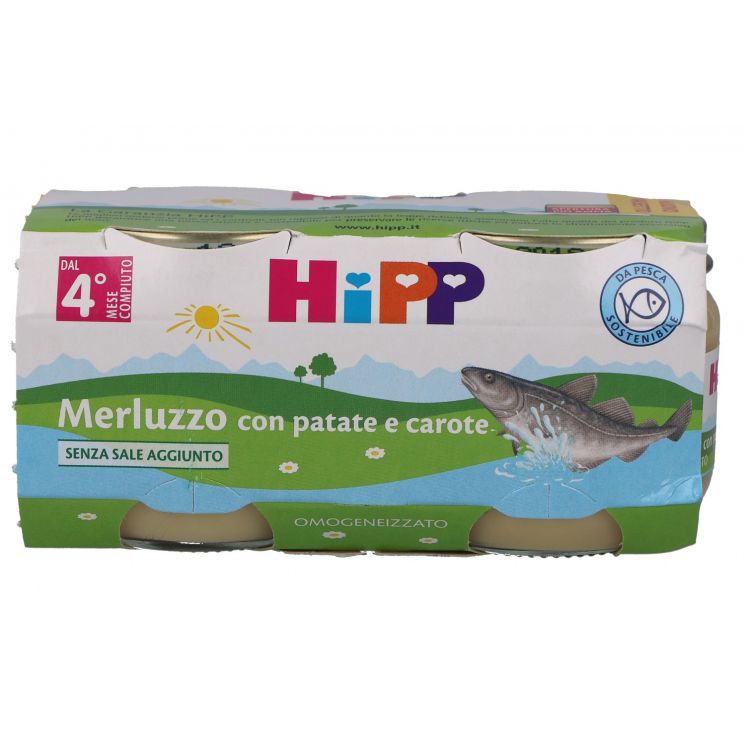 HIPP OMOGENEIZZATO DI MERLUZZO CON CAROTE E PATATE 2 X 80G