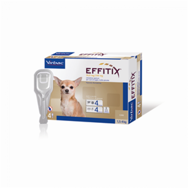 Effitix Spot On Antiparassitario per Cani da 1,5 a 4kg 4 pipette