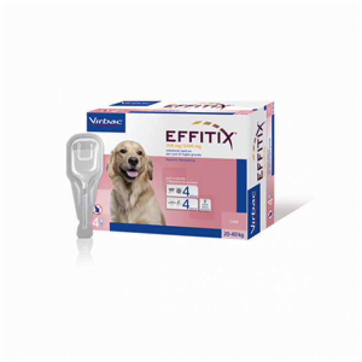 Effitix Spot On Antiparassitario per Cani da 20 a 40kg 4 pipette