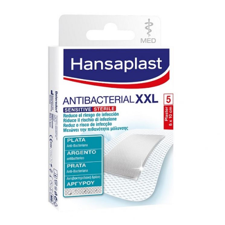 Hansaplast Med Sensitive Silver XXL 8cm x 10cm 5 cerotti