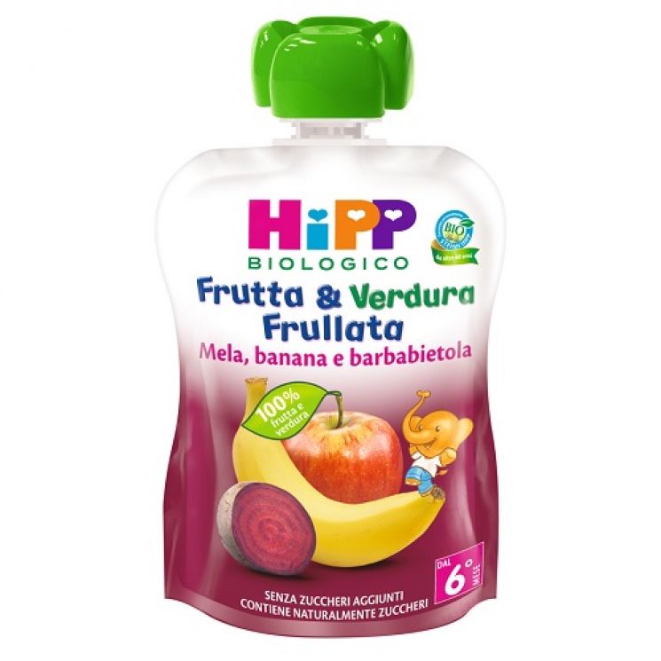 Hipp Biologico Frutta e Verdura Frullata Mela Banana e Barbabietola 90g