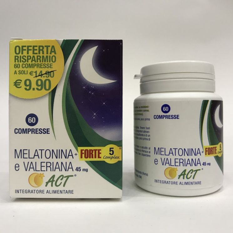 Melatonina e Valeriana Act + Forte 60 compresse