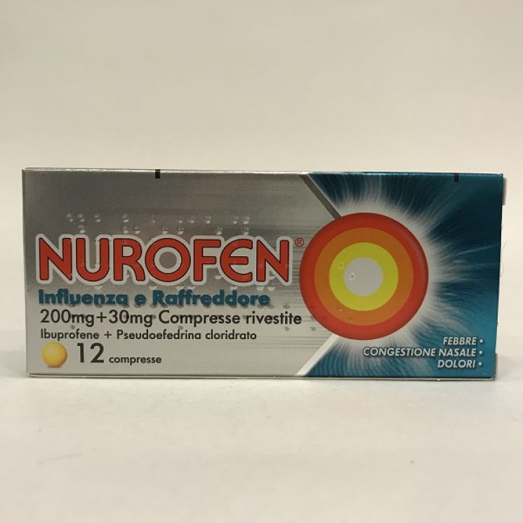 Nurofen Influenza e Raffreddore 200 mg+30 mg 12 Compresse Rivestite