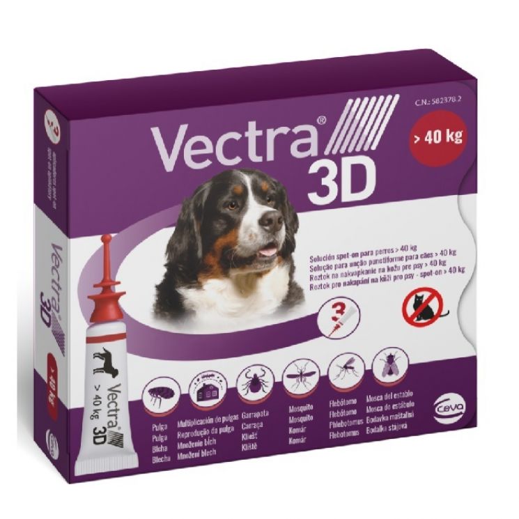Vectra 3D Spot On Rosso per Cani andgt;40kg 3 pipette