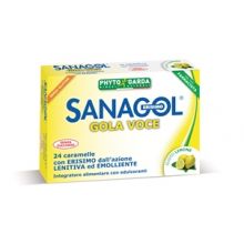 Sanagol Gola Voce Senza Zucchero al Limone 24 Caramelle Prodotti per gola, bocca e labbra 
