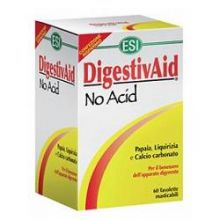 Digestivaid No Acid 60 Tavolette Masticabili Digestione e Depurazione 