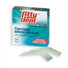 Fittydent Cuscinetti Adesivi Morbidi per Protesi Inferiore 30 Pezzi Prodotti per dentiere e protesi dentarie 