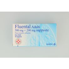 Fluental 10 Supposte Adulti 500mg+200mg Farmaci per curare  raffreddore e influenza 