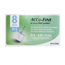 Ago Accu-Fine 31G 8mm 100 Pezzi Aghi per insulina 