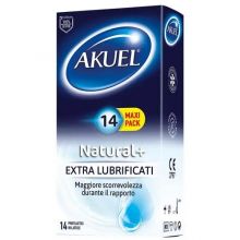 Akuel Natural+ Extra Lubrificati 14 Pezzi Preservativi 