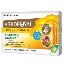 Arkoroyal Pappa Reale Premium Immunità Forte Senza Zuccheri 10 Flaconcini Difese immunitarie 