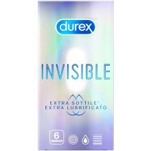Durex Invisible Profilattici Extra Sottili Extra Lubrificati 6 Pezzi Preservativi 