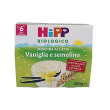 HIPP BIO MERENDA AL LATTE VANIGLIA E SEMOLINO 4 X 100G Merende per bambini 