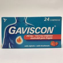 Gaviscon 24 Compresse Gusto fragola 250+133,5mg Antiacidi 