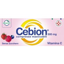 Cebion 500 20 Compresse masticabili Senza zucchero Gusto frutti di bosco Tonici, vitaminici e sali minerali 