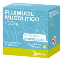 Fluimucil Mucolitico 20 Compresse Orosolubili 200 mg  Mucolitici e fluidificanti 