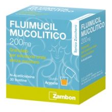Fluimucil Mucolitico 30 Bustine 200 mg Senza Zucchero Mucolitici e fluidificanti 