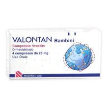 Valontan Bambini 4 Compresse Rivestite 25 mg Antinausea 