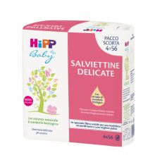 Hipp Baby Salviettine Delicate Pacco Scorta 4x56 Pezzi Igiene neonato e bambino 