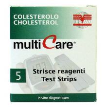Multicare Colesterolo 5 Strisce Misuratori di colesterolo e trigliceridi 