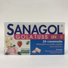 SANAGOL GOLA TUSS JUNIOR FRAGOLA 24CARAMELLE Prodotti per gola, bocca e labbra 
