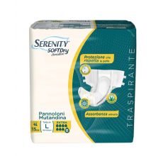 Serenity Soft Dry Sensitive Pannolone Mutandina Extra Taglia L 15 Pezzi Pannoloni per anziani 