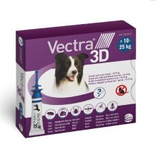 Vectra 3D Spot On Blu per Cani da 10-25kg 3 pipette Antiparassitari 