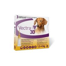 Vectra 3D Spot On Giallo per Cani da 1,5-4kg 3 pipette Antiparassitari 