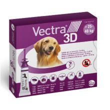 Vectra 3D Spot On Viola per Cani da 25-40kg 3 pipette Antiparassitari 