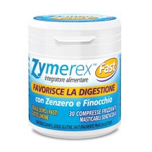 Zymerex Fast 30 Compresse Masticabili Digestione e Depurazione 